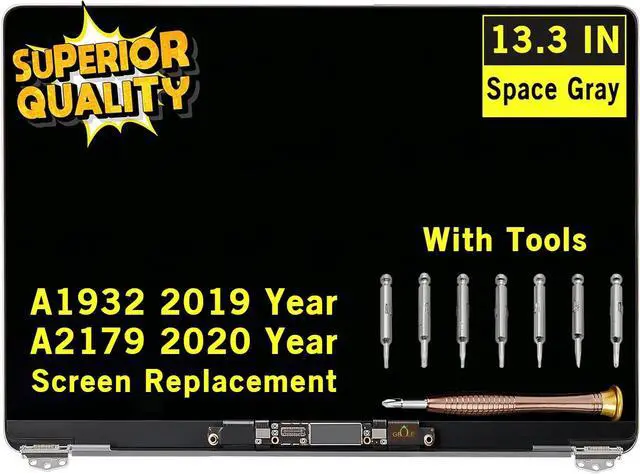 Main image of Screen Replacement for MacBook Air Retina A1932 2019 Year / A2179 2020 Year EMC 3302 EMC 3184 MVFH2 MVFJ2 MWTJ2 MWH22 LCD Display Full Assembly Complete Top Assembly 13.3" 2560x1600 (Space Gray)