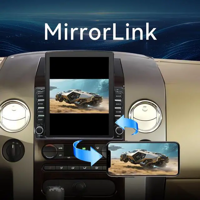 Alt view image 5 of 7 - 9.7" Android 14 Car Radio Stereo Compatible with Ford F150 2004 2005 2006 2007 2008 AHD Backup Camera Upgrade Wireless CarPlay & Android Auto Touch Screen GPS WiFi SWC FM Bluetooth 2+64G