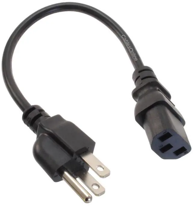 Alt view image 4 of 4 - CablesOnline 12-Pack 1ft. Short 3-Conductor PC Power Cord, 18AWG NEMA 5-15P to IEC-60320-C13 Cable, PC-111-12