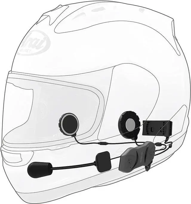 Alt view image 4 of 5 - 10R Low Profile Motorcycle Bluetooth Communication System, Single Pack