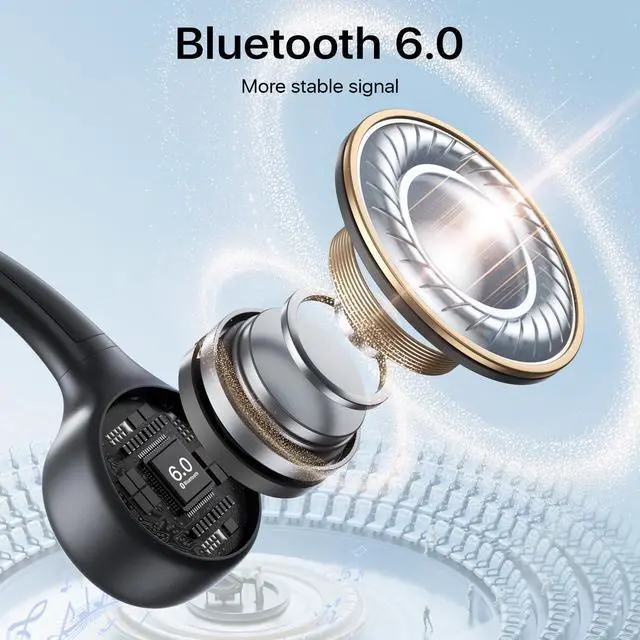 Alt view image 7 of 7 - Bone Conduction Headphones, Open Ear Headphones, Bluetooth 6.0 | Lightweight Sports Headphones for Running & Workouts, Clear Sound, 10H Playtime and IP54 Sweat Resistance for Daily Use
