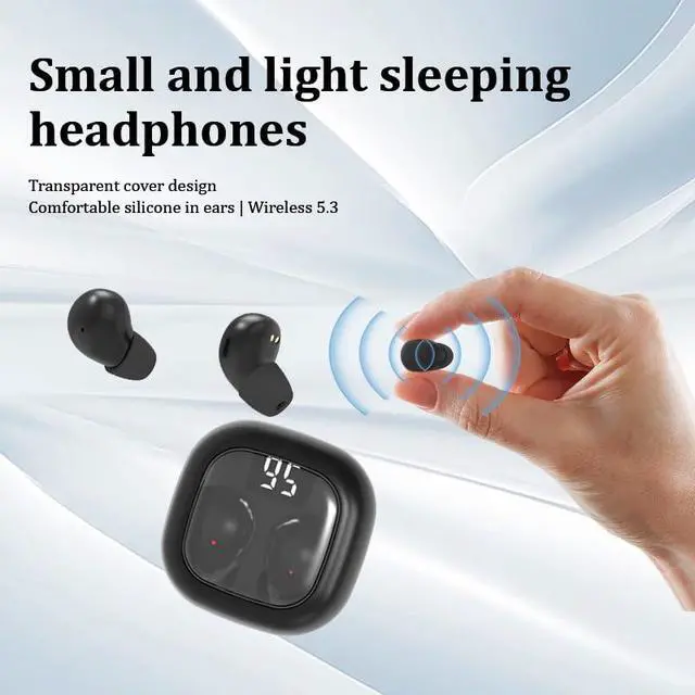 Alt view image 7 of 7 - Ultra small mini earphones Mini Invisible Wireless Earbuds for Small Ear Canals, Low Profile Hidden Sleep Earbuds, IPX5 Waterproof Bluetooth Headphones for Work, Side Sleep & Daily Use (black)