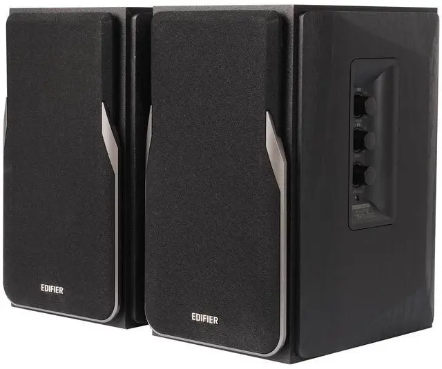Main image of R1380T Powered Bookshelf Speakers, 2.0 Stereo Active Near Field Monitors, Studio Monitor Speaker, 42 Watts RMS (Black) | 2.0 Stereo Active Near Field Monitors, Studio Monitor Speaker