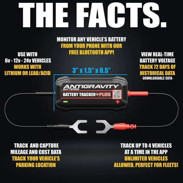 Alt view image 7 of 7 - Bluetooth Battery Tracker Plus, Black, AG-BTR-3