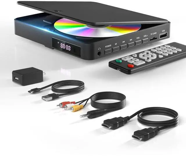 Main image of DVD Players for TV HDMI RCA, 1080P, All Region Free, USB/TF Port | Small DVD/CD Player with Remote Control Support PAL/NTSC Plays and Multiple Formats for Home, Travel