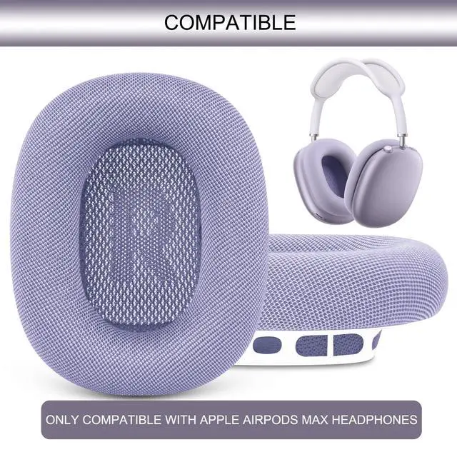 Alt view image 7 of 7 - Upgraded Ear Cushions Replacement Earpads for AirPods Max 1 & 2 Headphones, Mesh Fabric Ear Pads Ear Covers Cups with Memory Foam and Magnet for AirPods Max (Purple)