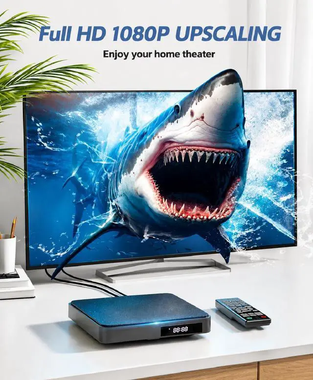Alt view image 4 of 7 - DVD Players for TV HDMI RCA, 1080P, All Region Free, USB/TF Port | Small DVD/CD Player with Remote Control Support PAL/NTSC Plays and Multiple Formats for Home, Travel