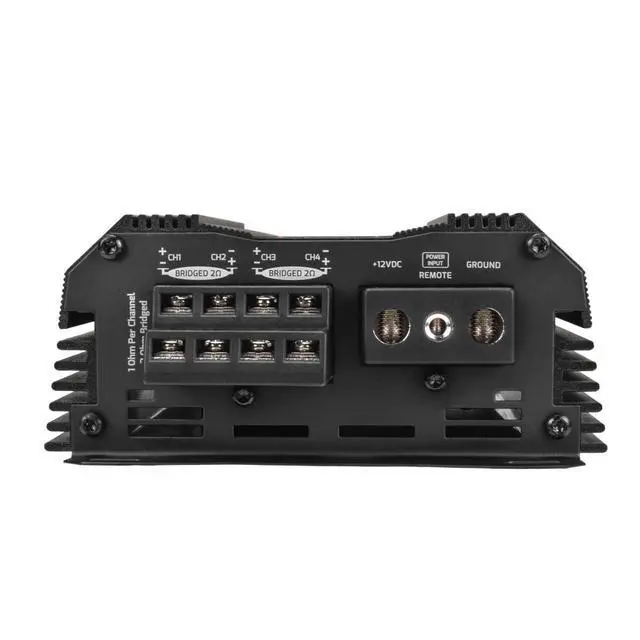 Alt view image 5 of 6 - MDX1200.4 1 Ohm Mini 4 Channel Car Audio Amplifier 4 x 300 Watts RMS at 1 Ohm - 1200 Watt 12 Volts Bridgeable Amp for Powersports, Motorcycles, ATV, for High Power Stereo Speaker Systems