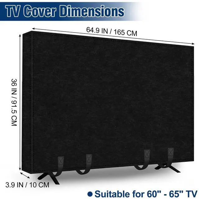 Alt view image 2 of 7 - 60"65" TV Cover for Moving, Thick Felt Dust Anti-Scratch | TV Screen Cover with Bottom Strap for TV Moving, Home Renovation & Pet Scratch or Other Furniture