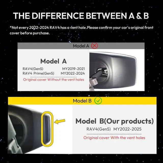 Alt view image 2 of 7 - Front 4K Dash Cam fit for 2022-2025 Toyota RAV4 LE Limited SE | Adventure XLE XSE (Model B)(with Vent Hole),integrated Camera,OEM Factory Look,2160P HDR,5.8G WiFi& APP,GPS,Plug&Play
