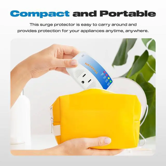 Alt view image 5 of 7 - Refrigerator Surge Protector, Single Outlet Voltage Protector Home Appliances 120V 10A Voltage Brownouts Plug Outlet for Fridge TV Air Conditioners Surge Protector -1 Pack