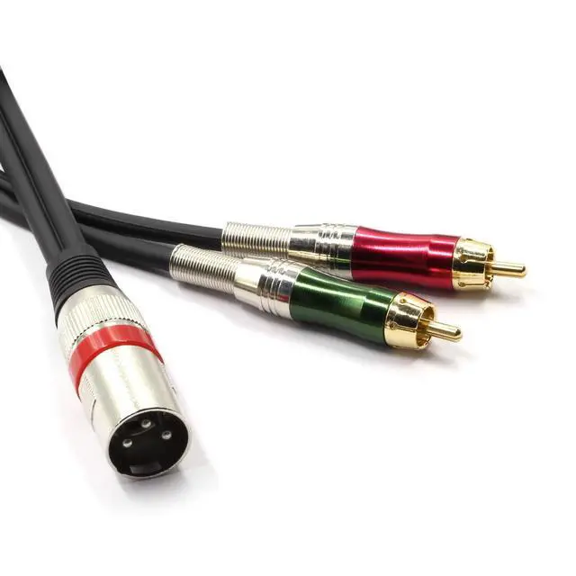 Alt view image 2 of 7 - XLR Male to 2 x Phono RCA Plug Adapter Y Splitter Patch Cable, 1 XLR 3 Pin to Dual RCA Plug Stereo Audio Cable Connector(1.5 Meters)