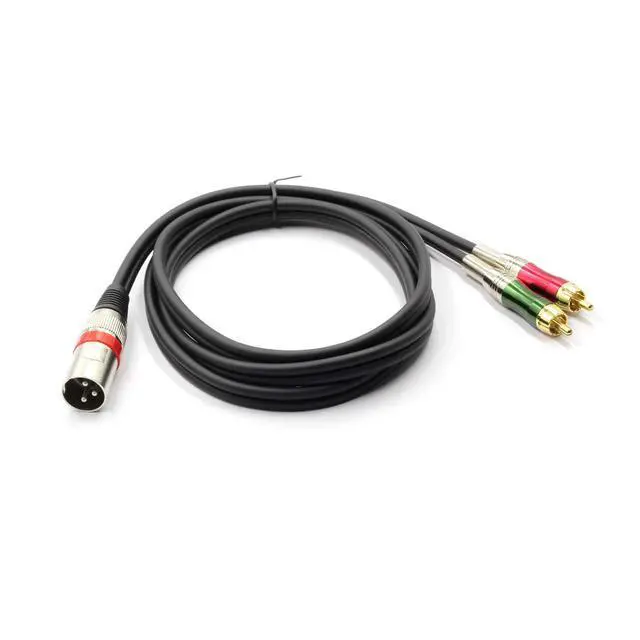 Alt view image 7 of 7 - XLR Male to 2 x Phono RCA Plug Adapter Y Splitter Patch Cable, 1 XLR 3 Pin to Dual RCA Plug Stereo Audio Cable Connector(1.5 Meters)