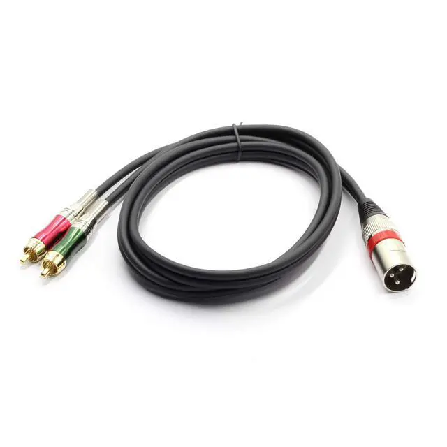 Alt view image 6 of 7 - XLR Male to 2 x Phono RCA Plug Adapter Y Splitter Patch Cable, 1 XLR 3 Pin to Dual RCA Plug Stereo Audio Cable Connector(1.5 Meters)