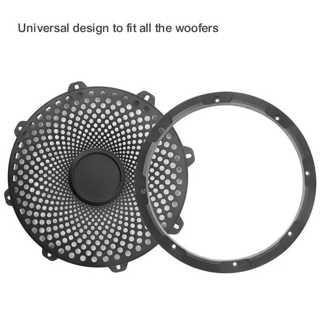 Alt view image 2 of 7 - 10-Inch Subwoofer Grille Concave Center for High Excursion Black Steel Mesh