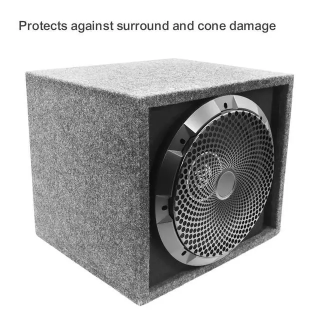 Alt view image 4 of 7 - 10-Inch Subwoofer Grille Concave Center for High Excursion Black Steel Mesh