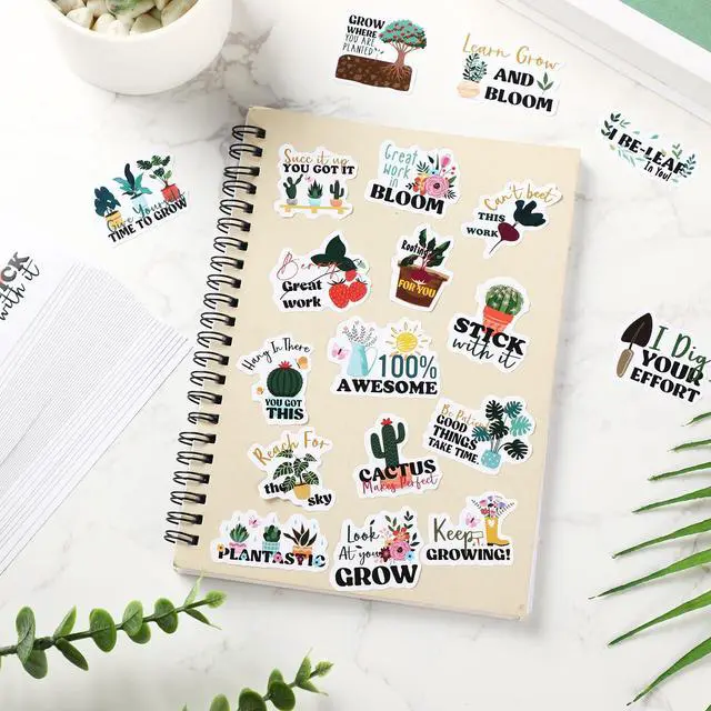 Alt view image 4 of 5 - 1000 Pcs Inspirational Plant Stickers Bulk Lets Grow Together Reward Stickers Motivational Decals for Prizes Incentive Chart Supplies, 20 Styles