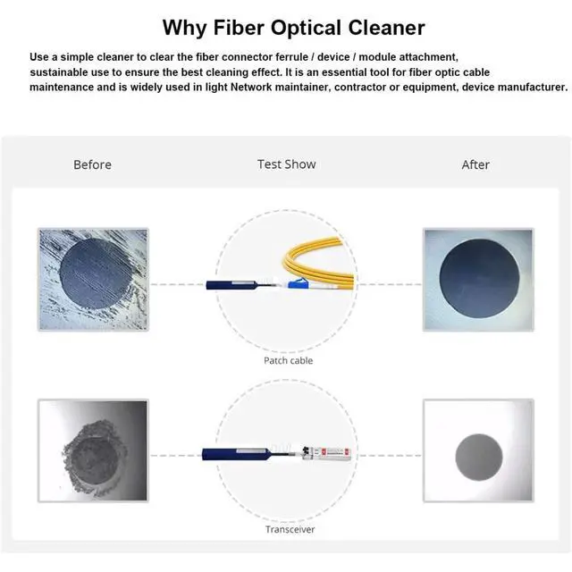 Alt view image 6 of 7 - Fiber Optic Dual Position Pen Click Cleaner, SC/ST/FC, 800+ Cleans, UPC/APC Connector Ferrules, 2.50mm, 5 Pack