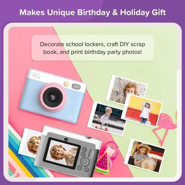 Alt view image 5 of 7 - Insta Lux Instant Print Camera, Cotton Candy | Instant Print Camera, App