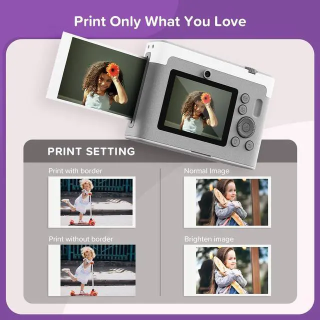 Alt view image 3 of 7 - Insta Lux Instant Print Camera, Cotton Candy | Instant Print Camera, App