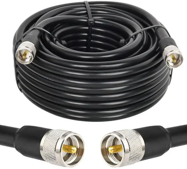 Main image of CB Coax Cable - RG213 UHF Male to Male 50FT Low Loss RG-213 UHF Cable for Ham Radio/VHF Radio/SWR Meter/Antenna Analyzer
