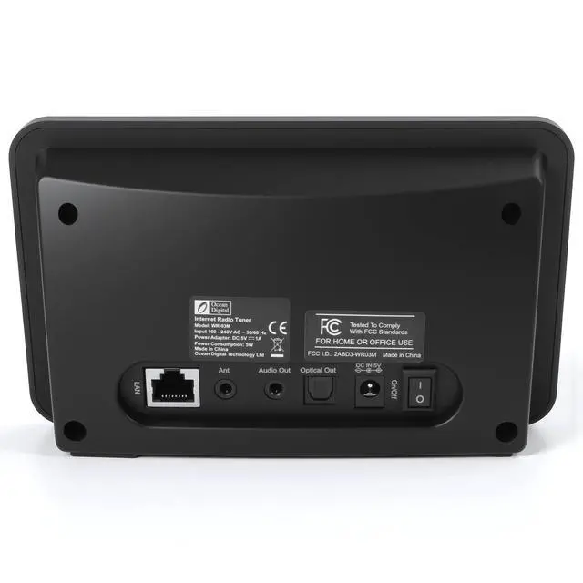 Alt view image 2 of 6 - Ocean Digital WR-03M Internet Radio Receiver (No Built-in Speaker) with Bluetooth, FM, Wi-Fi, LAN, Optical & Line Out, UPnP/DLNA Streaming, Alarm Clock, Podcasts HiFi Component for Home Audio System