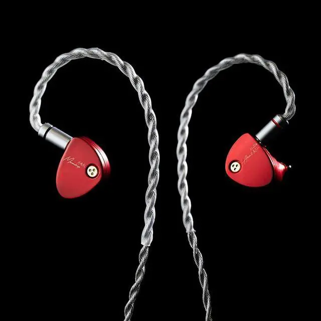 Alt view image 2 of 7 - ARIA 2 RED in-Ear Headphone with 0.78 2 Pin Cable Replaceable Plugs 3.5/4.4mm Earphone