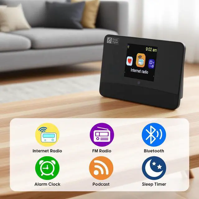 Alt view image 6 of 6 - Ocean Digital WR-03M Internet Radio Receiver (No Built-in Speaker) with Bluetooth, FM, Wi-Fi, LAN, Optical & Line Out, UPnP/DLNA Streaming, Alarm Clock, Podcasts HiFi Component for Home Audio System