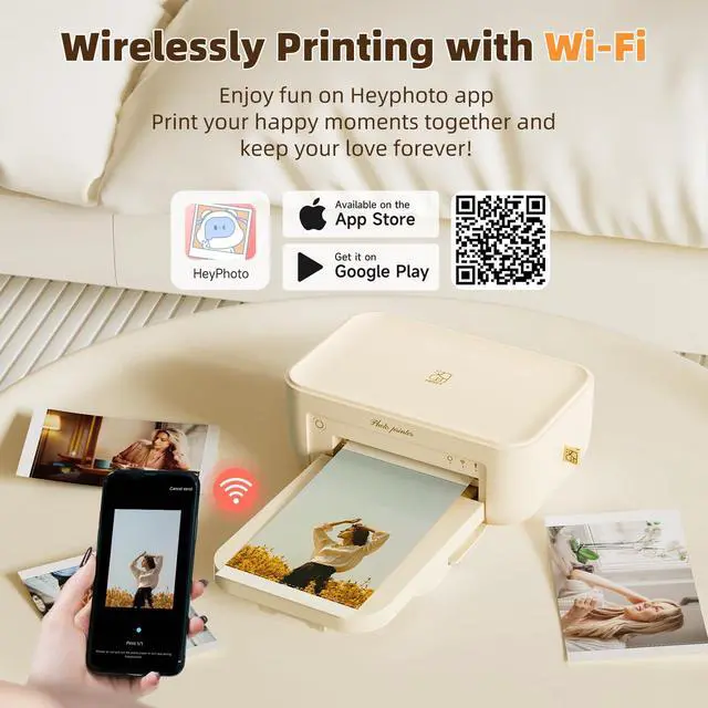 Alt view image 2 of 7 - CP4100 Photo Printer - Plus 4x6 Bluetooth Instant Picture Printer with 20 Sheets & Ribbon - Wi-Fi, Premium Dye Sublimation - 300 DPI Display Resolution - Editing App for Fun, Creative Photos