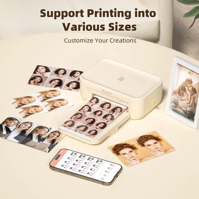 Alt view image 4 of 7 - CP4100 Photo Printer - Plus 4x6 Bluetooth Instant Picture Printer with 20 Sheets & Ribbon - Wi-Fi, Premium Dye Sublimation - 300 DPI Display Resolution - Editing App for Fun, Creative Photos