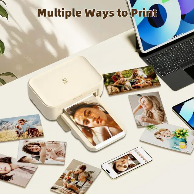 Alt view image 6 of 7 - CP4100 Photo Printer - Plus 4x6 Bluetooth Instant Picture Printer with 20 Sheets & Ribbon - Wi-Fi, Premium Dye Sublimation - 300 DPI Display Resolution - Editing App for Fun, Creative Photos
