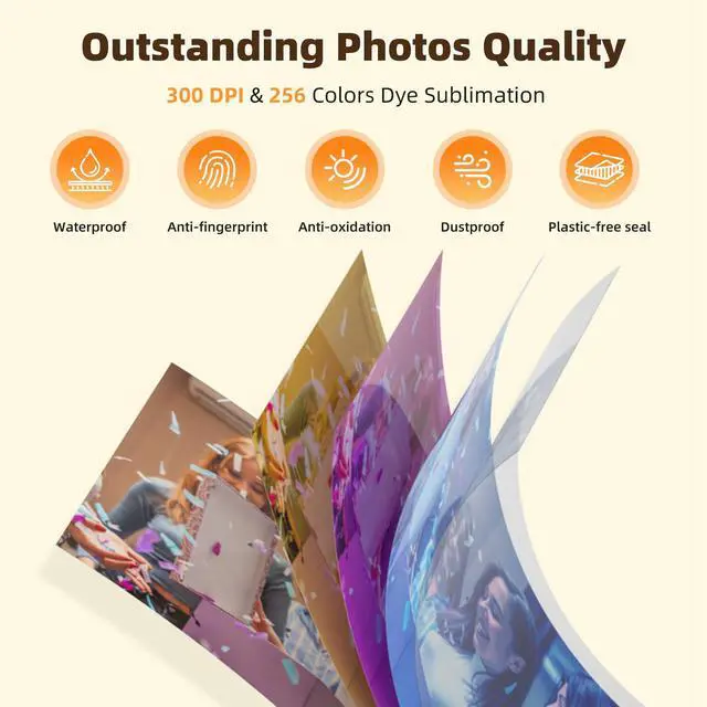 Alt view image 7 of 7 - CP4100 Photo Printer - Plus 4x6 Bluetooth Instant Picture Printer with 20 Sheets & Ribbon - Wi-Fi, Premium Dye Sublimation - 300 DPI Display Resolution - Editing App for Fun, Creative Photos