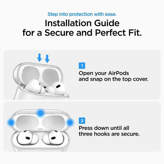 Alt view image 3 of 7 - Liquid Crystal Designed for AirPods Pro 3 Case (2025) | Lightweight TPU, Lanyard Included, Shock Absorption, Precise Cutouts - Crystal Clear