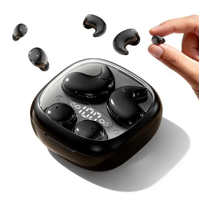 Main image of Flat Sleep Mini Invisible Earbuds Wireless Bluetooth, Side Sleepers Flat Sleeping Small Tiny Micro Ear Buds Small Ears Low Profile Smallest Discreet Hidden Earbuds Headphones for Work 2-Pack
