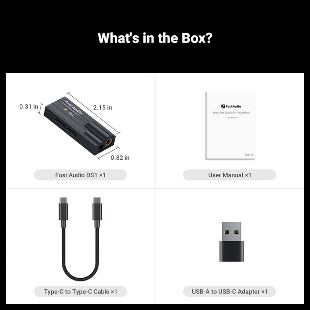 Alt view image 7 of 7 - DS1 USB C DAC Headphone Amp DSD512 ES9038Q2M HiFi Mini Audio Adapter Supports 32bit/768kHz with 4.4MM and 3.5MM Dual Headphones Outputs Compatible with Smartphones/Laptop/PC/Music Players