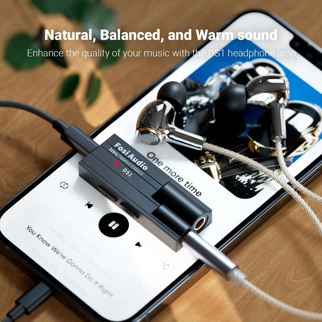 Alt view image 5 of 7 - DS1 USB C DAC Headphone Amp DSD512 ES9038Q2M HiFi Mini Audio Adapter Supports 32bit/768kHz with 4.4MM and 3.5MM Dual Headphones Outputs Compatible with Smartphones/Laptop/PC/Music Players