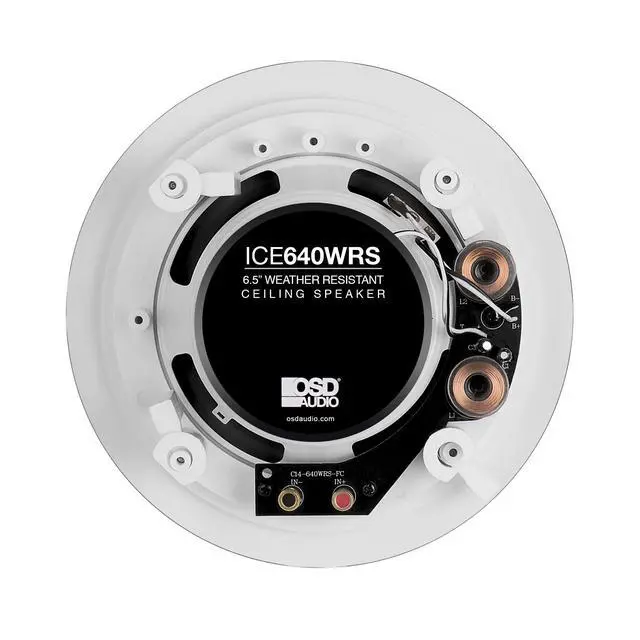 Alt view image 2 of 5 - 6.5 Weatherproof in-Ceiling Speaker Pair - Indoor/Outdoor Stereo ICE640WRS