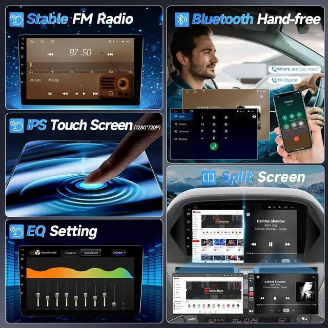 Alt view image 6 of 7 - 8Core 4G+64G Android13 Car Stereo for Honda Acura MDX 2007-2013 | 9inch Touch Screen for Acura MDX Radio with CarPlay,Android Auto,Bluetooth,WIFI,FM,GPS,SWC,Canbus