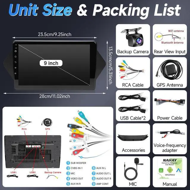 Alt view image 7 of 7 - 8Core 4G+64G Android13 Car Stereo for Honda Acura MDX 2007-2013 | 9inch Touch Screen for Acura MDX Radio with CarPlay,Android Auto,Bluetooth,WIFI,FM,GPS,SWC,Canbus