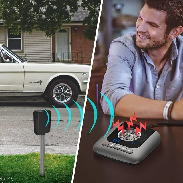 Alt view image 4 of 7 - Solar Wireless Driveway Alarm, Vehicle Detecting for Car Only | 1/2 mile range, solar waterproof driveway sensor with 3 sensitivity levels, Rechargeable for outside property & home security