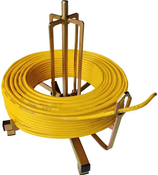 Main image of Folding wire spool rack, Floor or Stud Mounted new cable dispenser, Electricians tools suitable for Romex wires