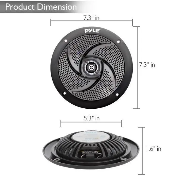 Alt view image 3 of 6 - Low-Profile Waterproof Marine Speakers - 240W 6.5 Inch 2 Way 1 Pair Slim Style Waterproof and Weather Resistant Outdoor Audio Stereo Sound System, for Boat, Off-Road Vehicles - (Black)