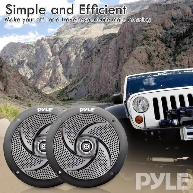 Alt view image 6 of 6 - Low-Profile Waterproof Marine Speakers - 240W 6.5 Inch 2 Way 1 Pair Slim Style Waterproof and Weather Resistant Outdoor Audio Stereo Sound System, for Boat, Off-Road Vehicles - (Black)