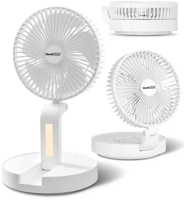 Main image of Personal Cooling Fan that Blow Cold Air, Portable Rechargeable Desk Fan with LED, Oscillating Standing Table Fans, Battery Powered Floor Fan for Bedroom, Travel, Dorm, Cruise RV Essentials