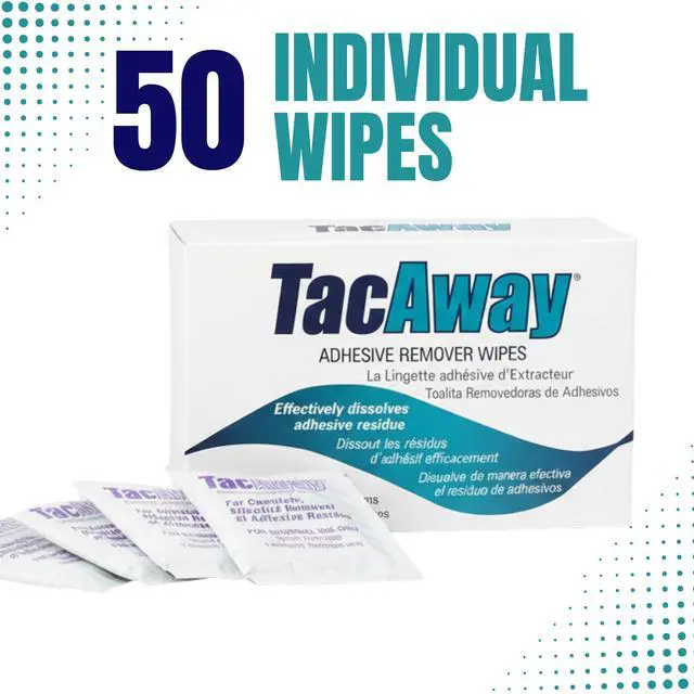 Alt view image 3 of 7 - Tacaway Adhesive Remover Wipes - 50 per Box - 2 Pack