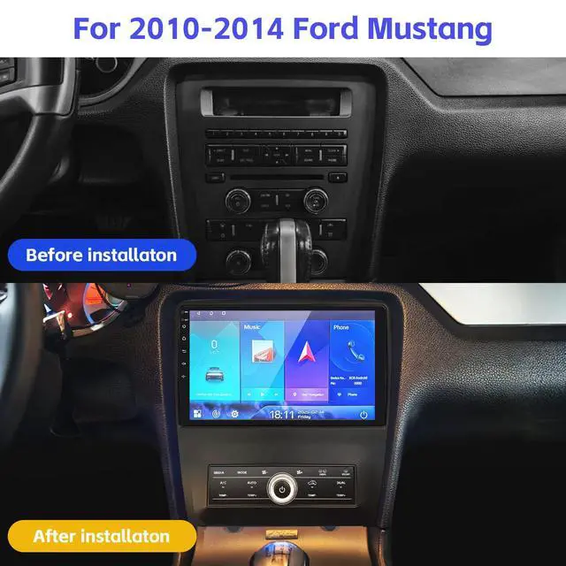 Alt view image 2 of 7 - 2+64G Car Radio for Ford Mustang 10 inch Touch Screen 2010 2011 2012 2013 2014 Stereo,Wireless Carplay/WiFi/Bluetooth/EQ Audio/Andriod Auto/AM/FM/AHD Camera