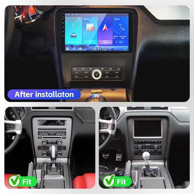 Alt view image 3 of 7 - 2+64G Car Radio for Ford Mustang 10 inch Touch Screen 2010 2011 2012 2013 2014 Stereo,Wireless Carplay/WiFi/Bluetooth/EQ Audio/Andriod Auto/AM/FM/AHD Camera