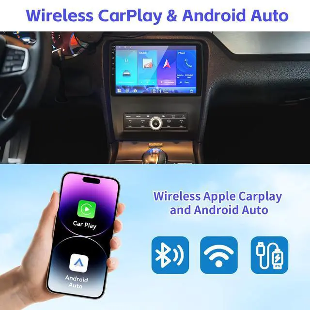 Alt view image 4 of 7 - 2+64G Car Radio for Ford Mustang 10 inch Touch Screen 2010 2011 2012 2013 2014 Stereo,Wireless Carplay/WiFi/Bluetooth/EQ Audio/Andriod Auto/AM/FM/AHD Camera