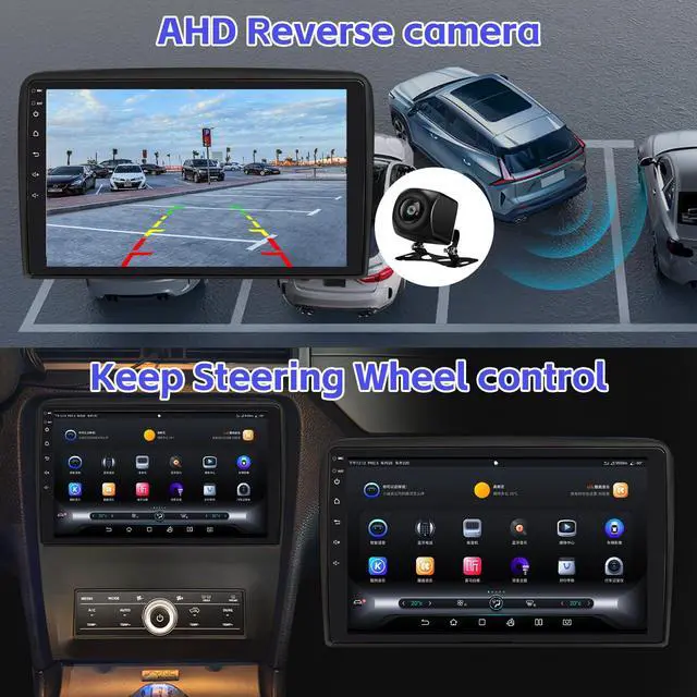 Alt view image 6 of 7 - 2+64G Car Radio for Ford Mustang 10 inch Touch Screen 2010 2011 2012 2013 2014 Stereo,Wireless Carplay/WiFi/Bluetooth/EQ Audio/Andriod Auto/AM/FM/AHD Camera