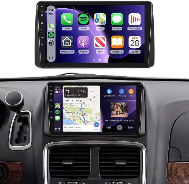 Main image of 5Ghz WiFi Car Radio Stereo for Dodge Grand Caravan 2011-2020/ Chrysler Town&Country 2011-2016/ Grand Voyager 2011-2015,9" Touchscreen/Android 15/Wireless CarPlay/Android Auto/DSP/GPS/BT/Camera 2G+64G